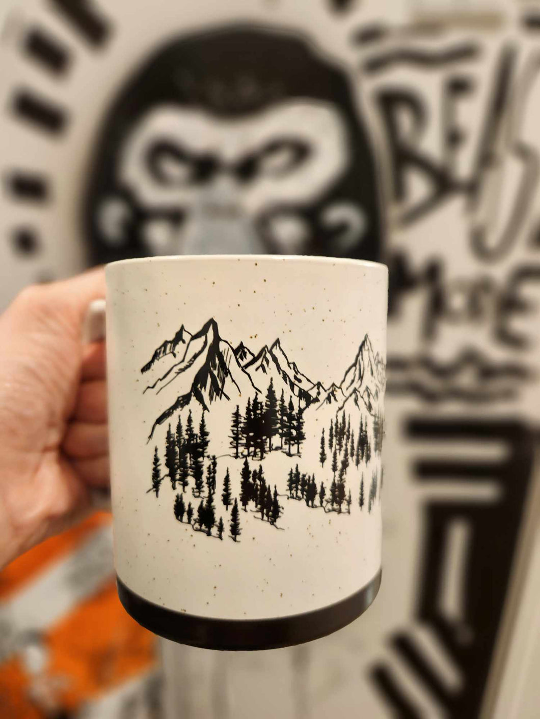 The Montana Scene-Mountain Sketch Ceramic Mug
