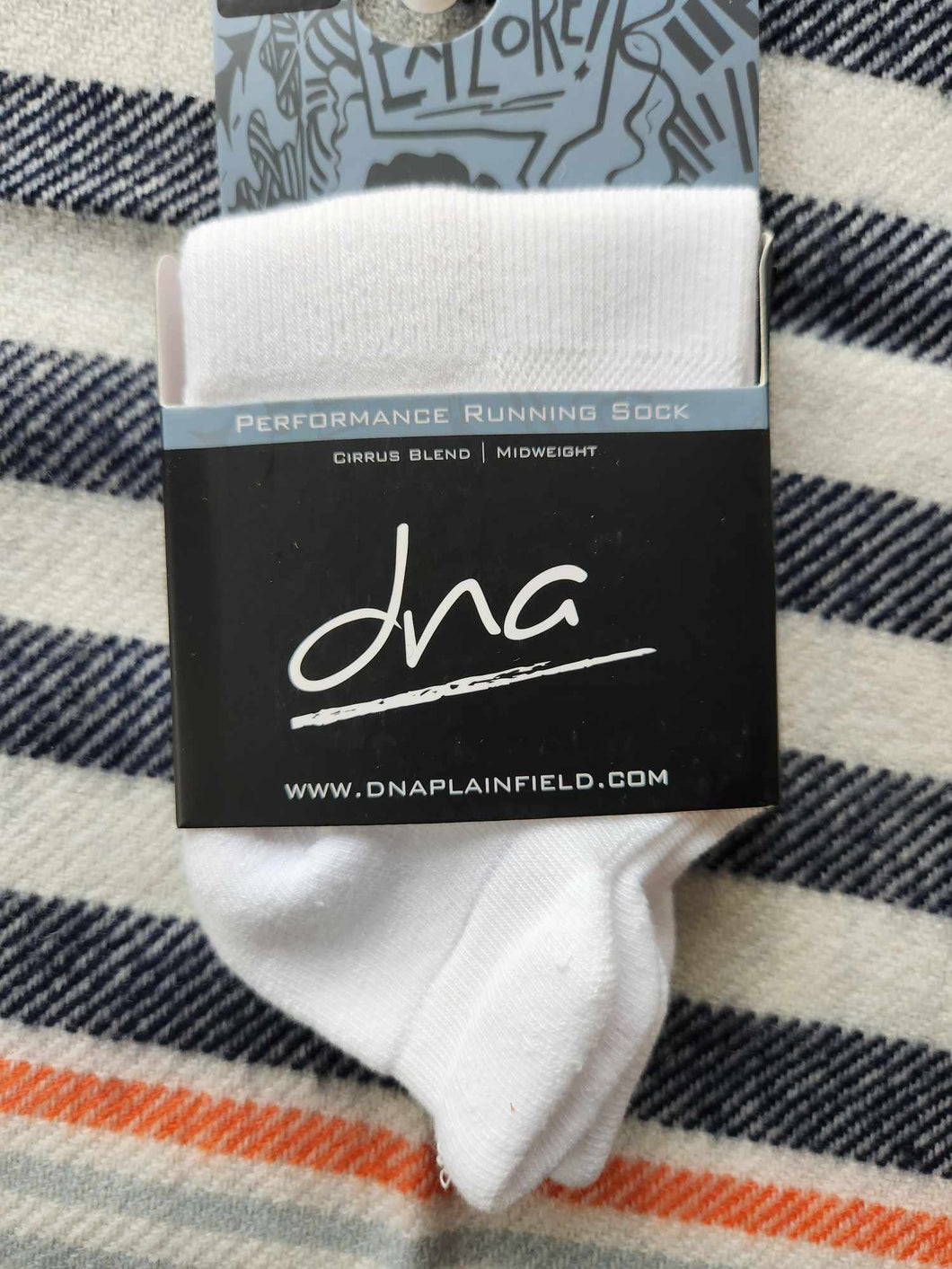 DNA Performance Running Sock- No Show White