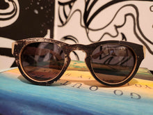 Load image into Gallery viewer, Woodzee Recycled Sunglasses- Rounded Frame Blk/Tan
